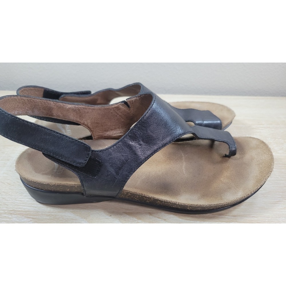 Dansko Leather T Strap Sandals Black Comfort Slingback EU 41 US 10.5‎ Cork Sole